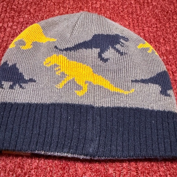 OshKosh Boys Reversible Dinosaur Knit Beanie NWOT Winter Hat Toddler Kids - Picture 3 of 4
